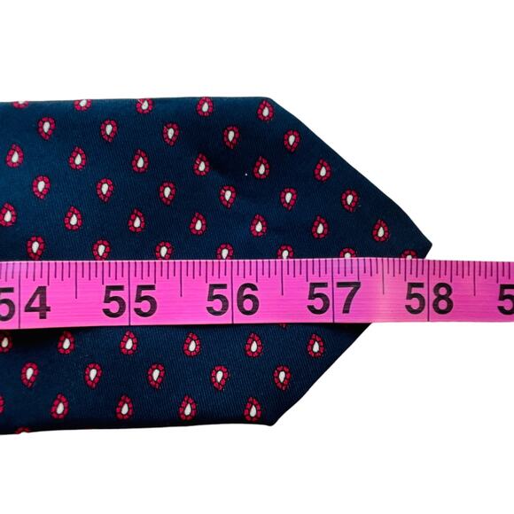 Brooks Brothers Makers Blue Red Dotted Classic Career Modern Silk Mens Tie - Picture 5 of 6